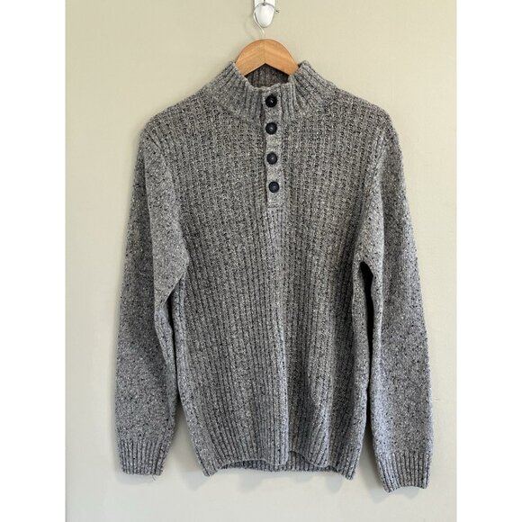 Luca Nobile Other - Luca Nobile Wool Blend Knit Gray Marled Men’s Sweater Made In Italy Sz Lg Button